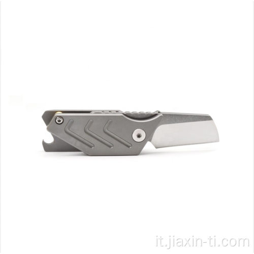 Mini coltellino tascabile pieghevole in titanio minimalista